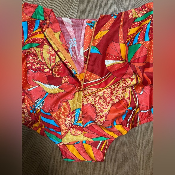 VINTAGE NWT 1960’s Swimsuit Paradise Hawaii Bikini Red Tropical Print - Picture 5 of 13